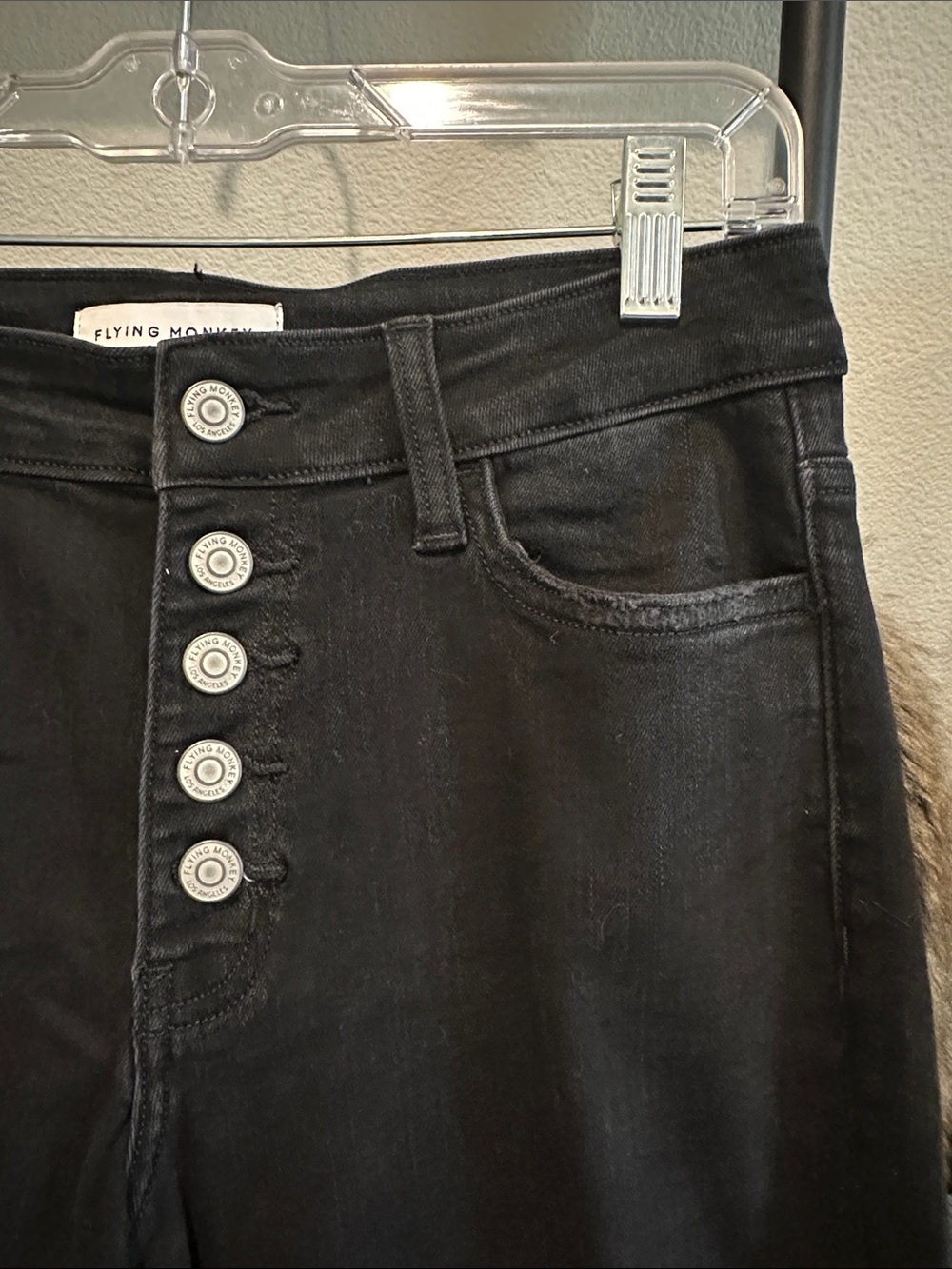 Flying Monkey Black High-Rise Wide-Leg Jeans with Button Fly - Picture 4 of 7